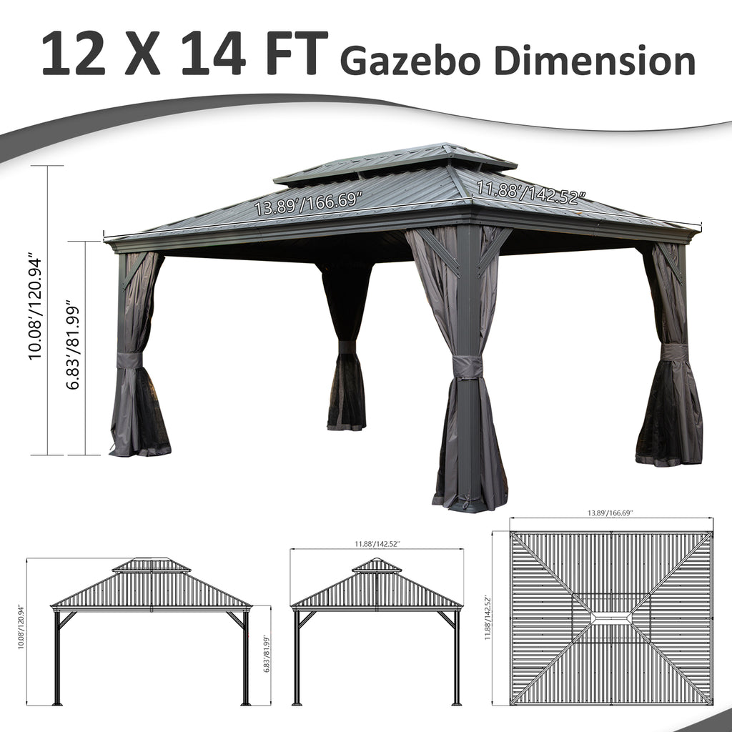 12' X 14' Hardtop Gazebo