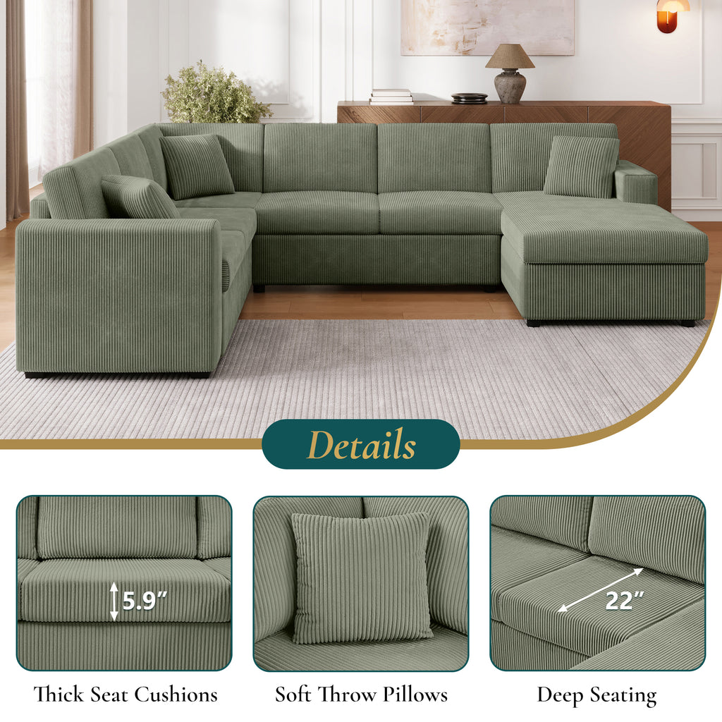 Oversized Sectional Sofa with Chaise Lounge