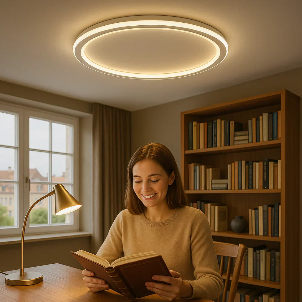 Modern LED Ceiling Light Dimmable Remote Control Round Fixture Bedroom Living