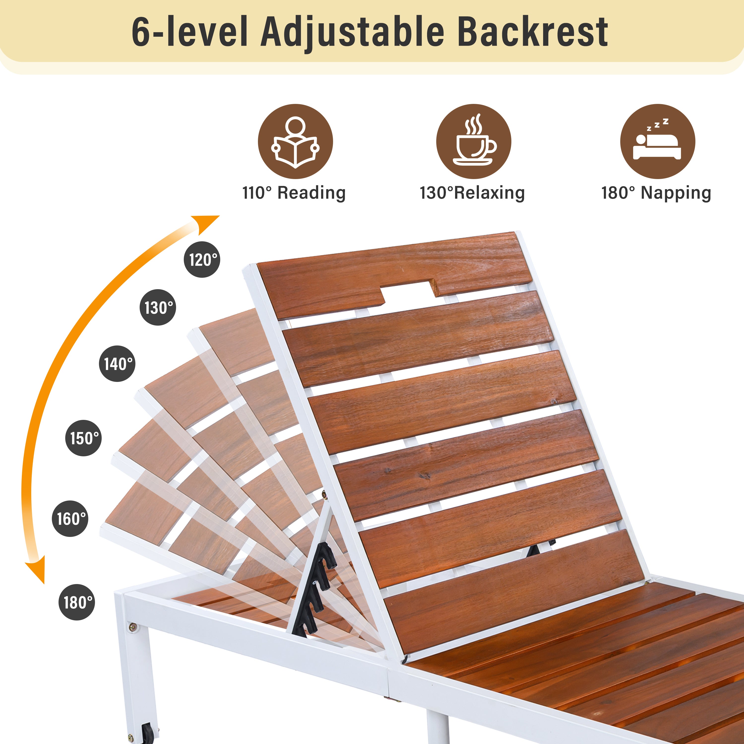 Outdoor Chaise Lounges with Adjustable Backrest