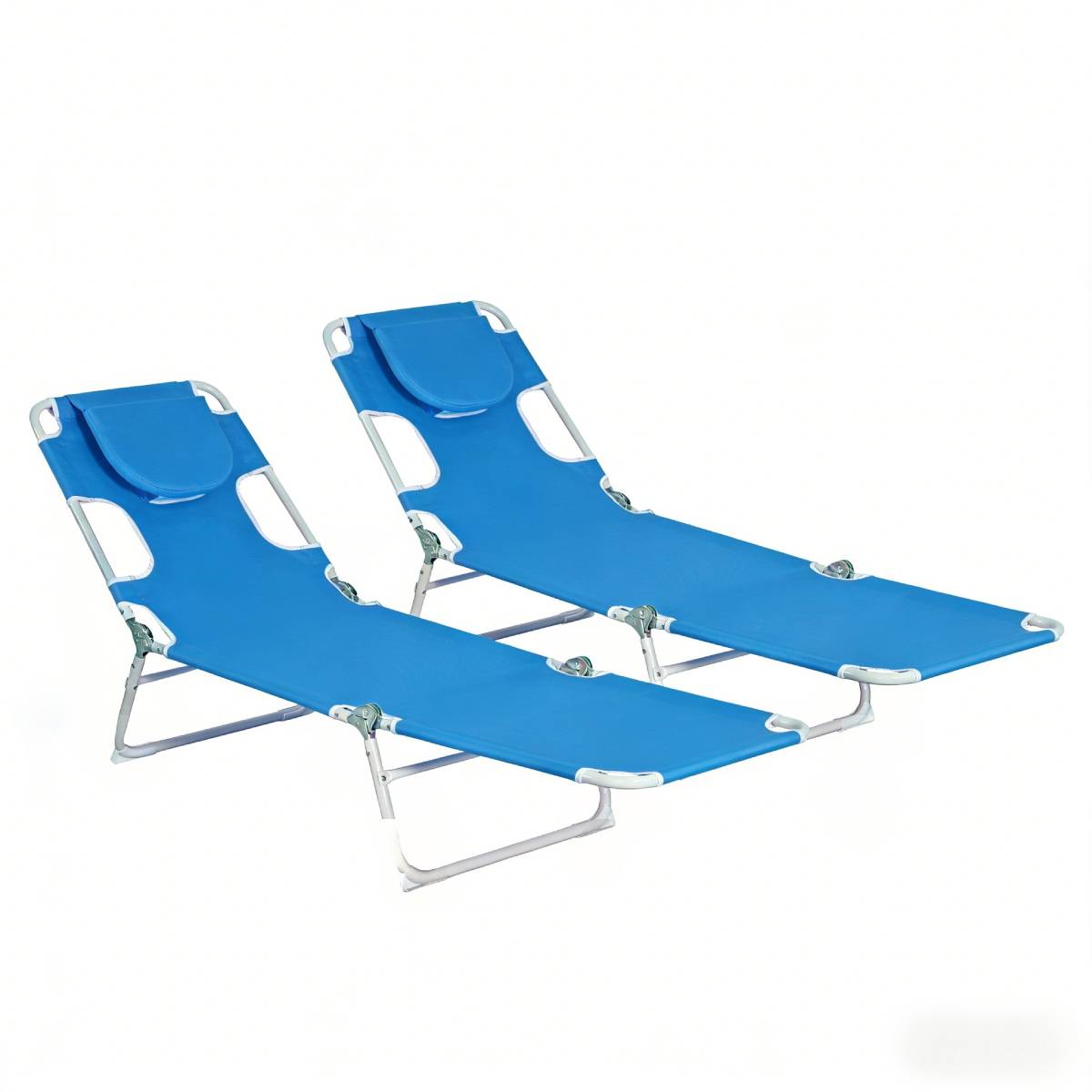 Set of 2 Portable Reclining Loungers