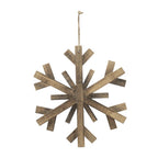 Large Fir Wood Snowflake Ornaments - Set of 2