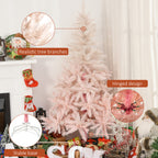 HOMCOM 7ft Unlit Spruce Artificial Christmas Tree with Realistic Branches