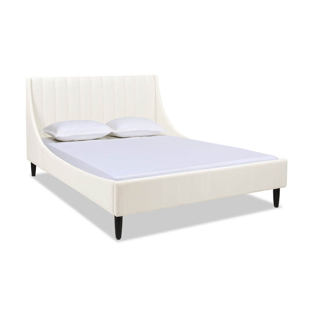Aspen Vertical Tufted Modern Headboard Platform Bed Set, Queen