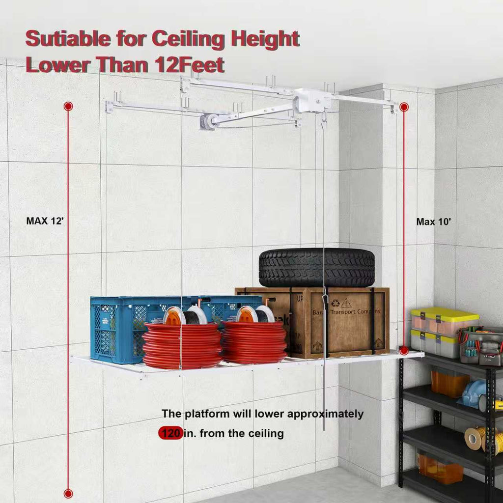 Overhead Garage Storage Rack 3x6 FT for High Ceilings