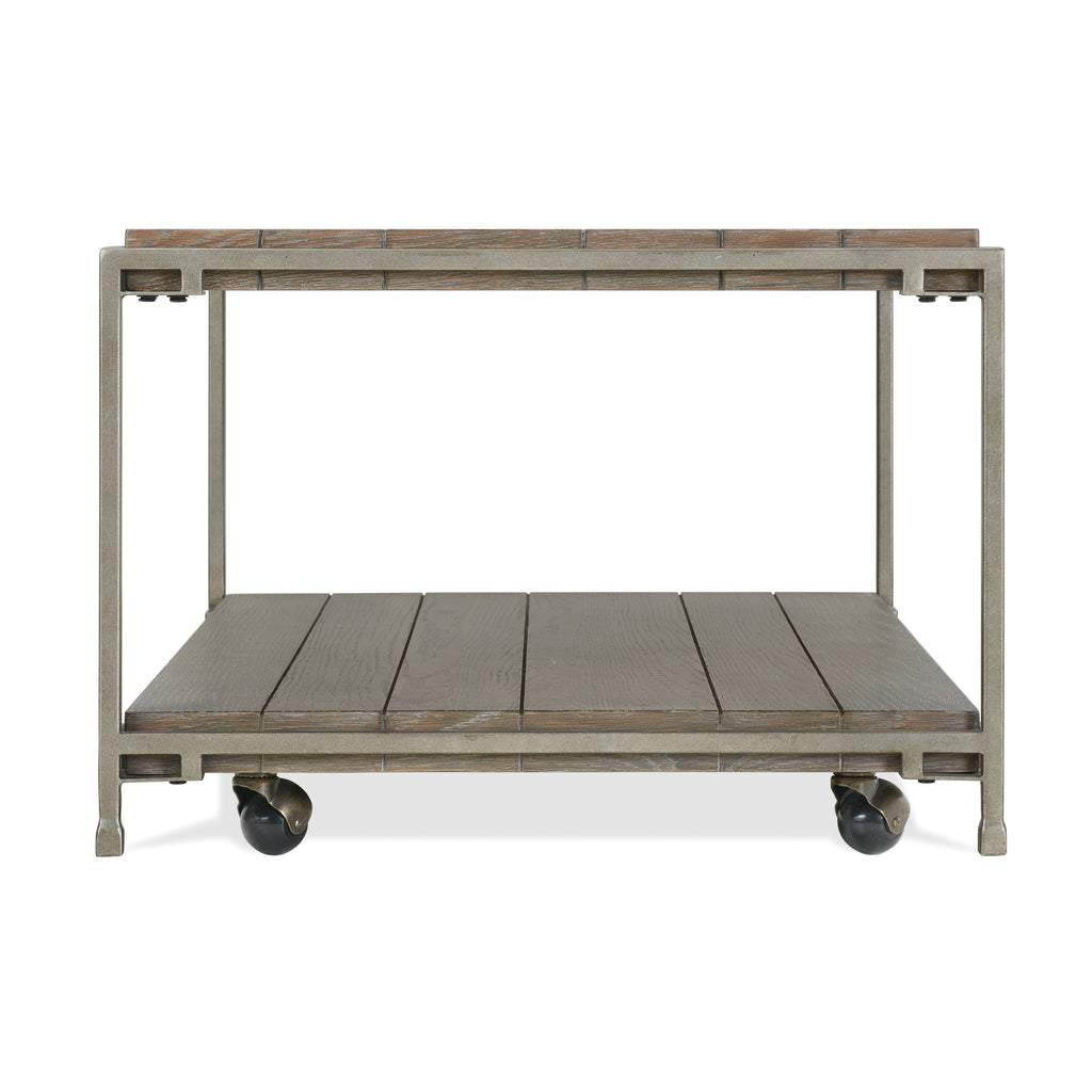 Corbeta 3-Piece Metal Frame Wood Living Room Coffee Table and 2 End Tables Set