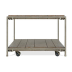 Corbeta 3-Piece Metal Frame Wood Living Room Coffee Table and 2 End Tables Set