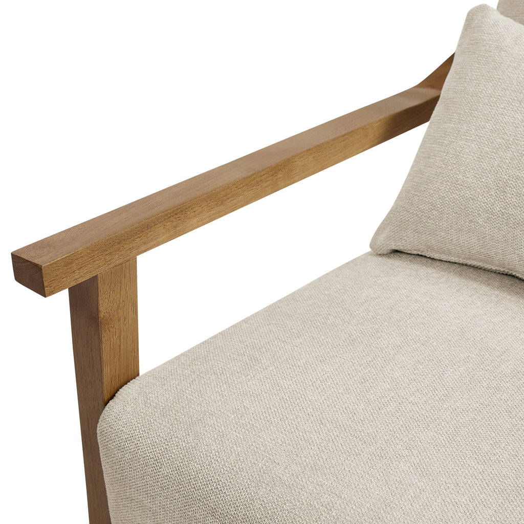 Reagan Wood Arm Accent Chair with Lumbar Pillow