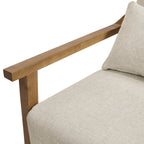 Reagan Wood Arm Accent Chair with Lumbar Pillow