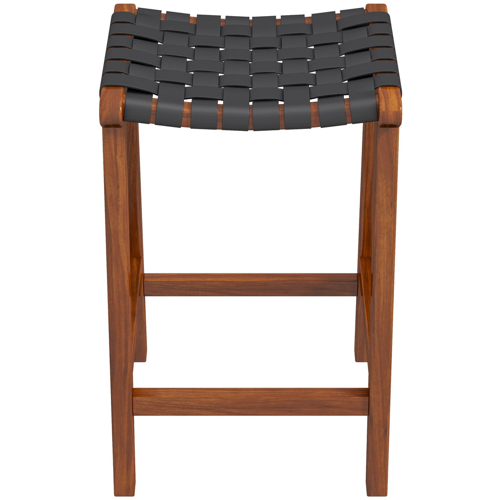 James Mid-Century Modern Genuine Leather Counter Stool