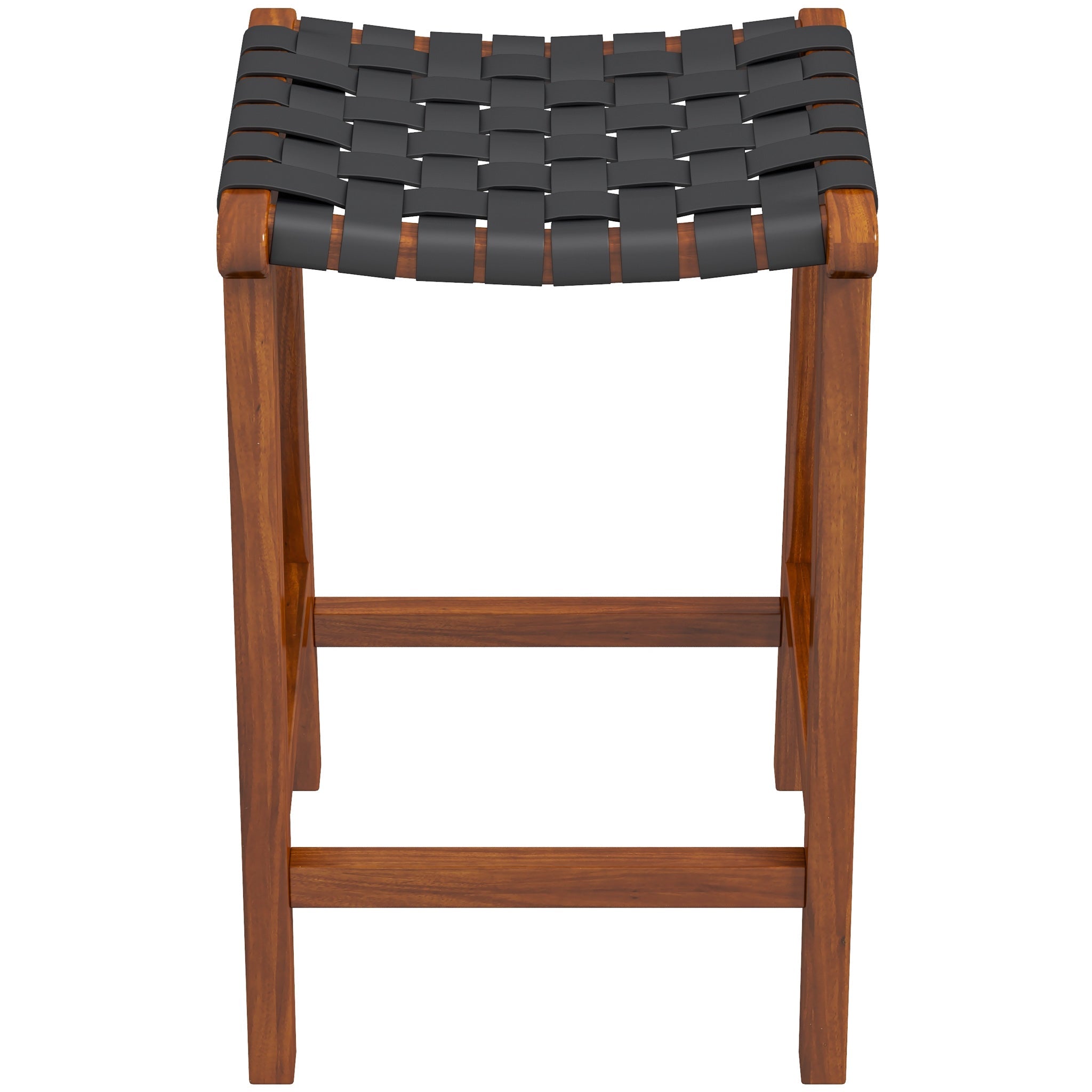 James Mid-Century Modern Genuine Leather Counter Stool