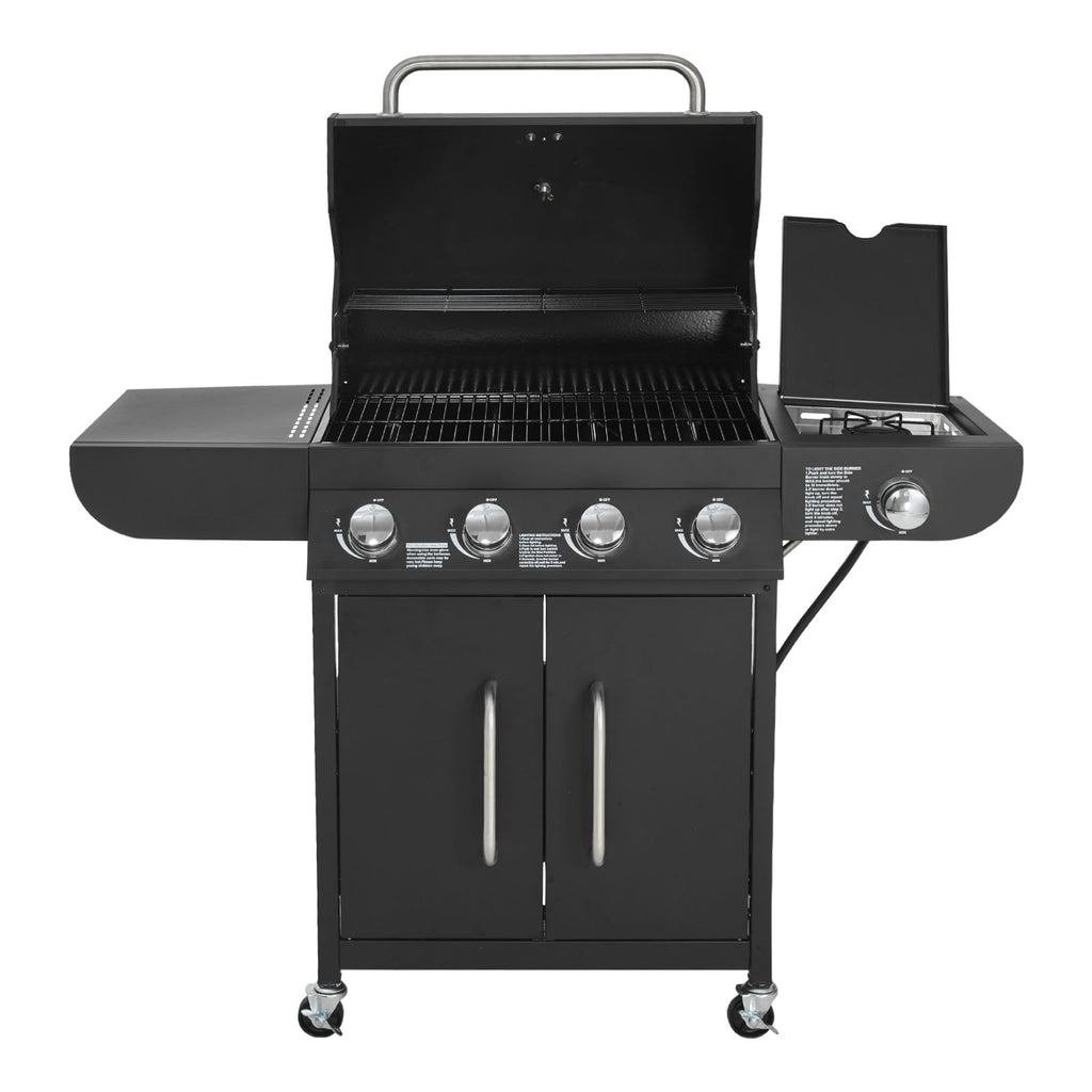 4 Burner Propane Gas Grill with Side Burner