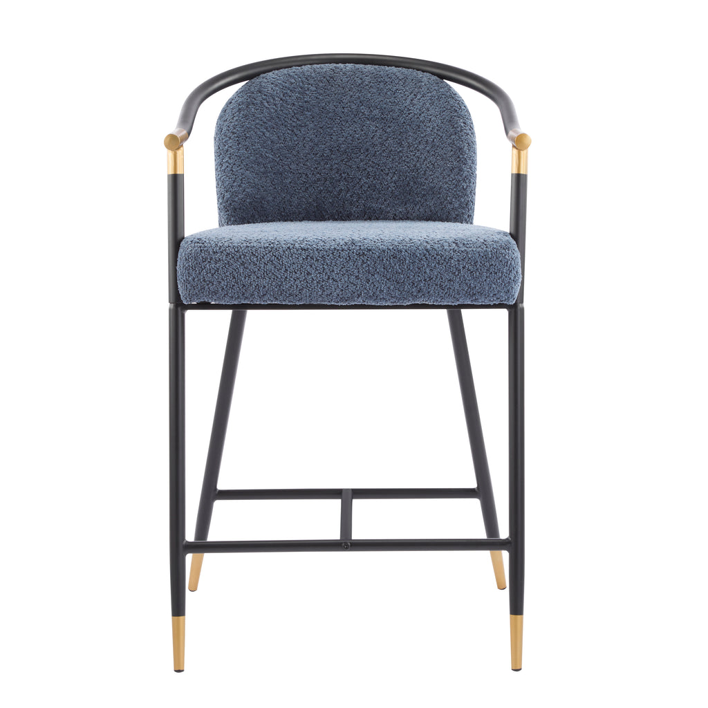26" H Upholstered Counter Stool Set of 2 - Navy