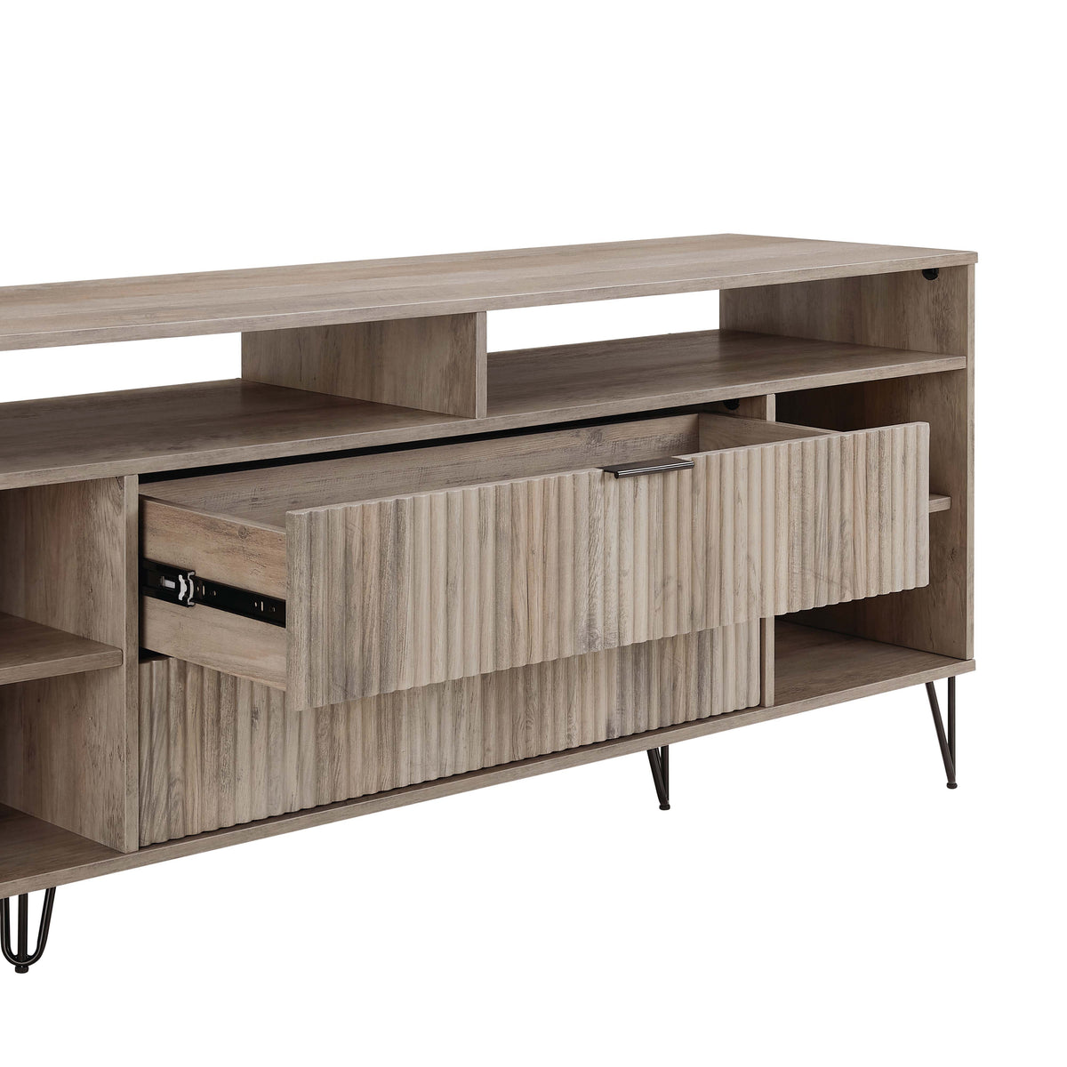 Dumbo 63" Fluted TV Stand in Rustic