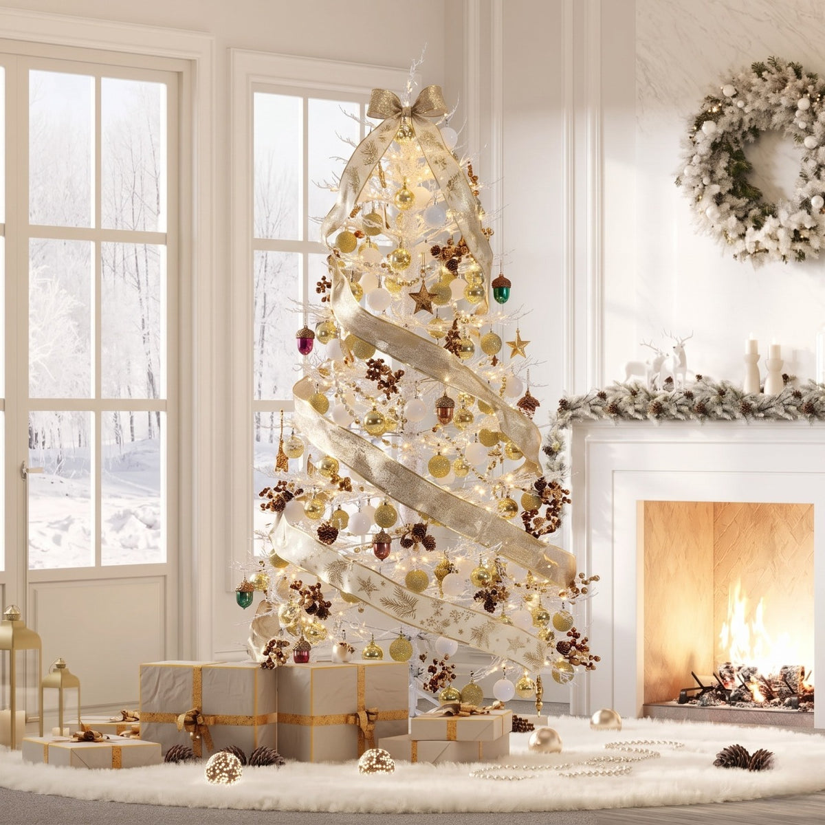 6FT Pre-lit Aspen Fir Artificial Christmas Tree