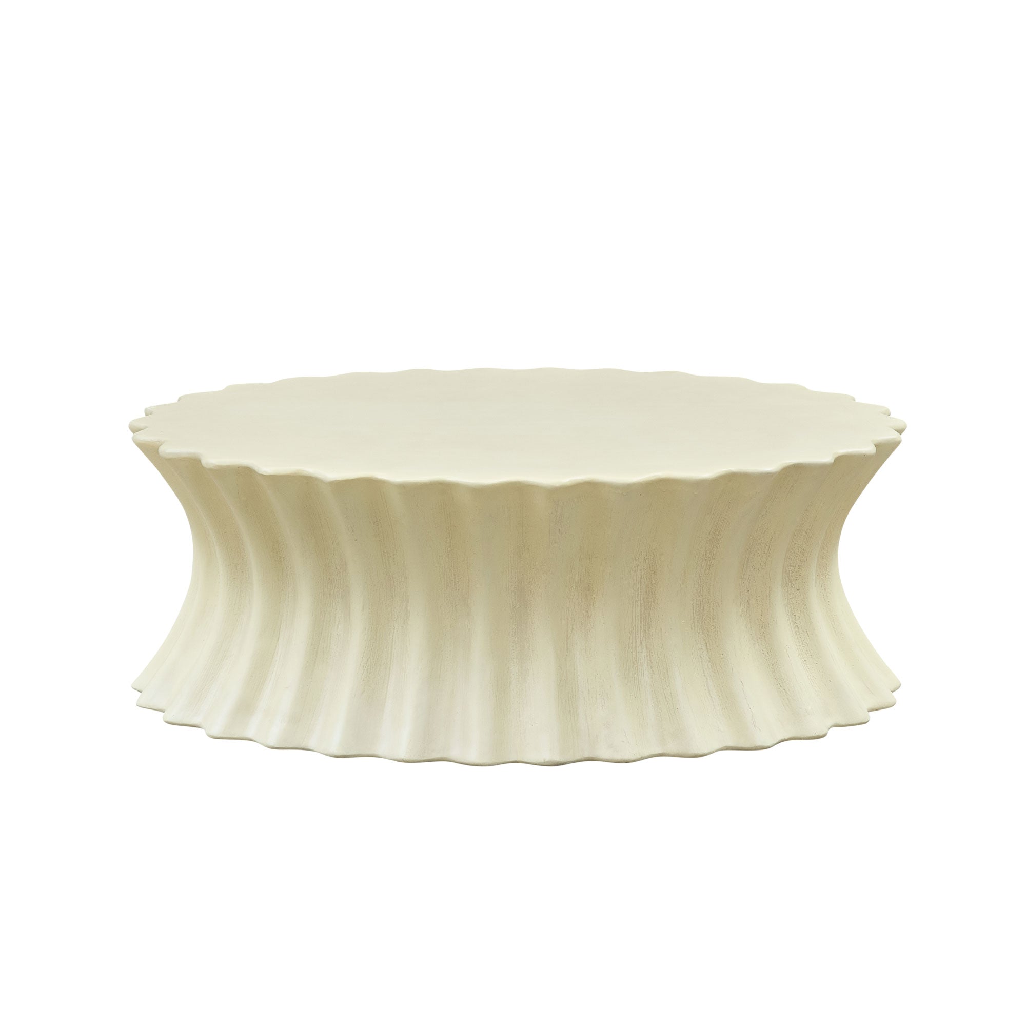 35.04 Inch Oval Coffee Table - Vintage Sturdy Fiberglass Design