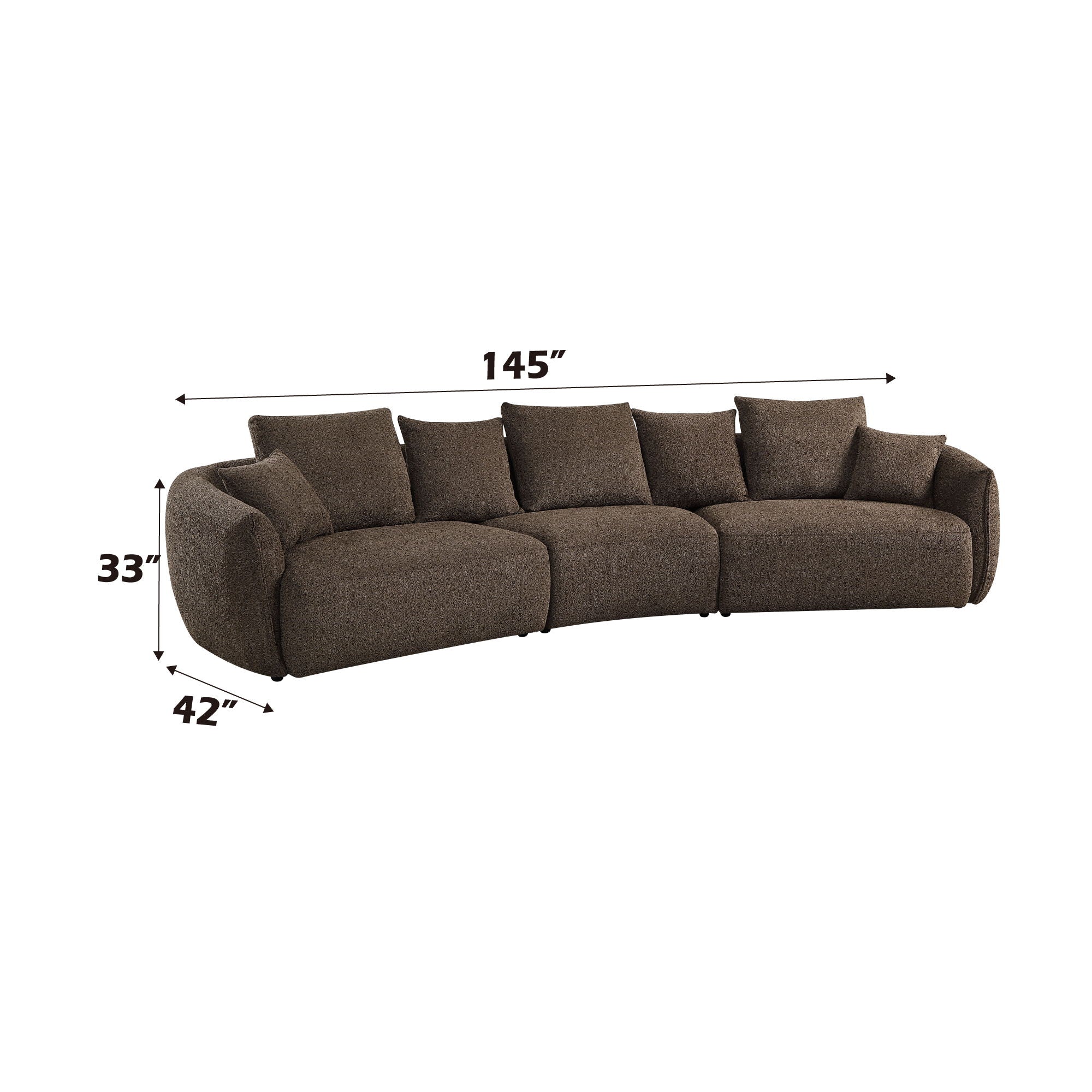 Bash Anthology Boucle Sofa With Pillows - Brown