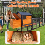 Large Wooden Chicken Coop with Run and Nesting Box