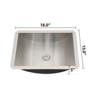 18"x13" Brushed Nickel Stainless Steel Undermount Bathroom Sink