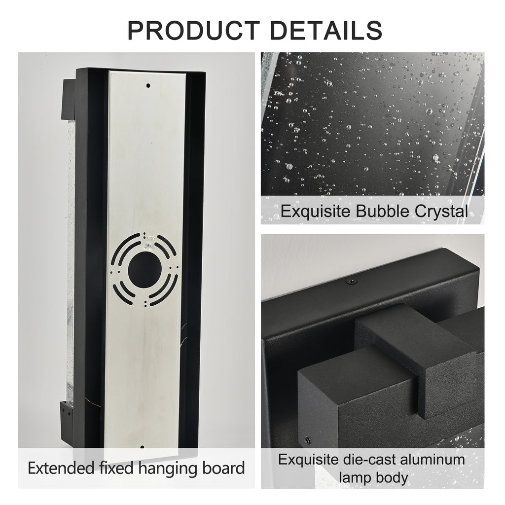 Black Aluminum Finish Outdoor Wall Light