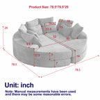 78.5-Inch Corduroy Round Oversized Recliner