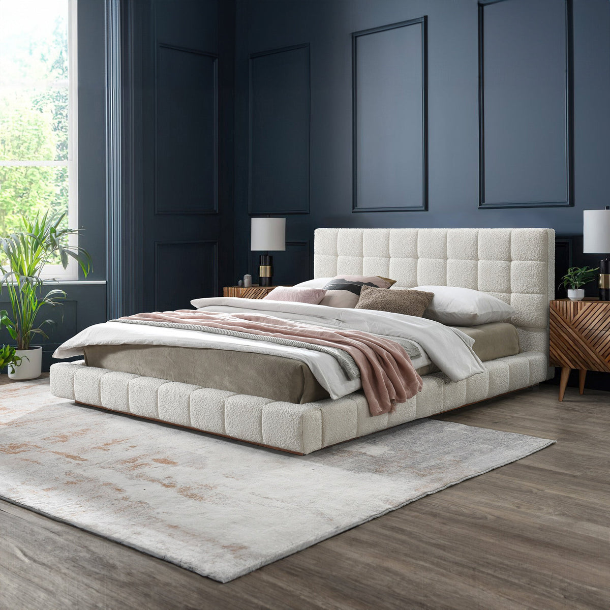 Hudson Upholstered Platform Bed Frame