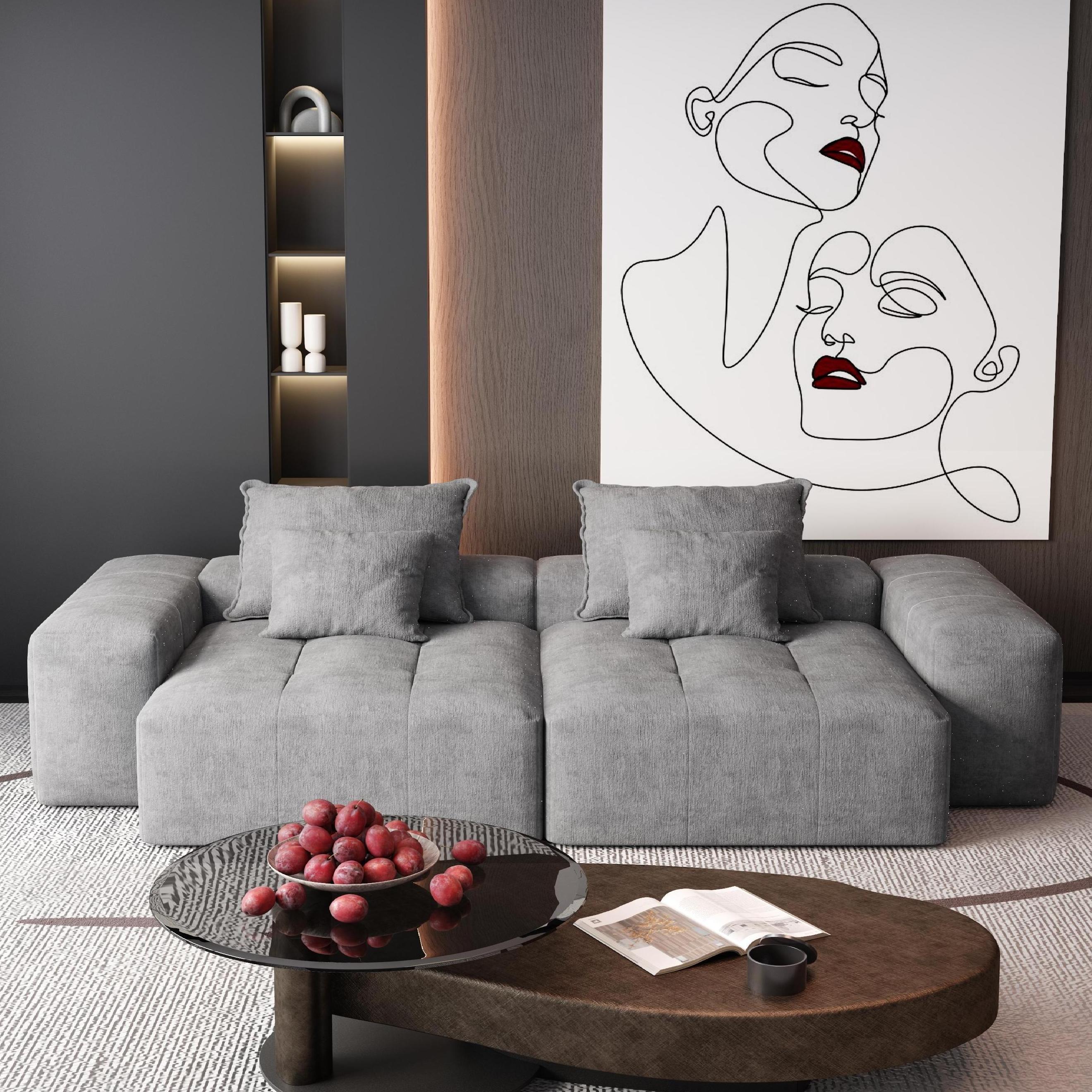 Modern Oversized Modular Sectional Sofa With Chaise Lounge