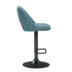 Nuvia Contemporary Adjustable Barstool with Upholstered Swivel Seats, Set of 2