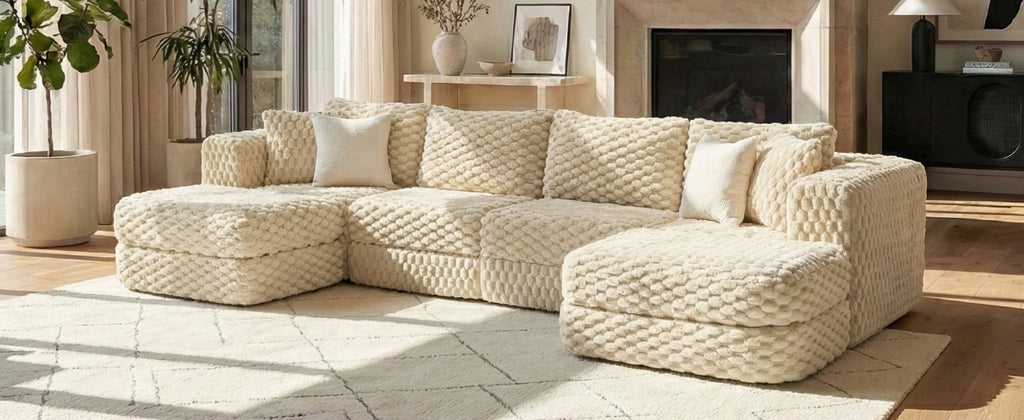 Modular Sectional Sofa 135.4" - Boneless Couch with Ottomans