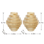 D5.9x6.7" Tiered Geometric Amber Luster Clear Vase, Set of 2