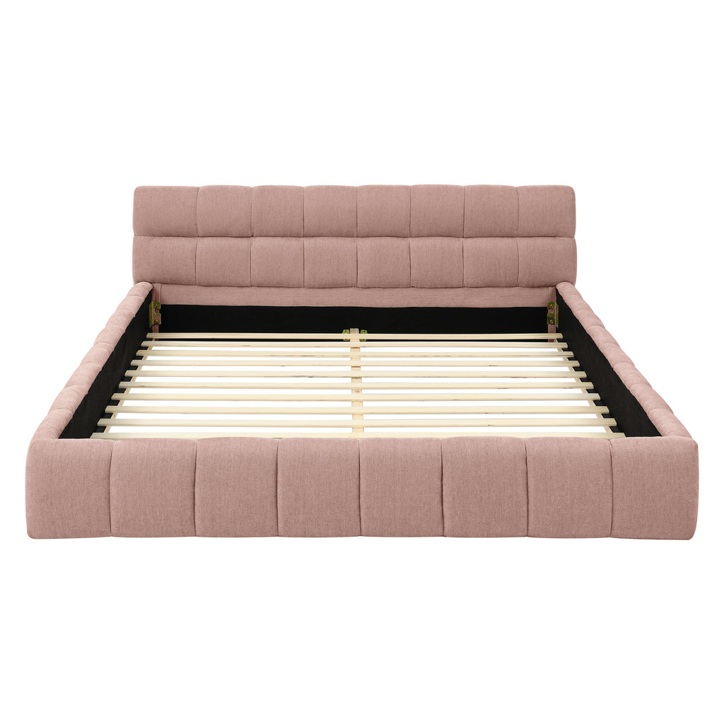 Queen Size Upholstered Bed Frame with Headboard