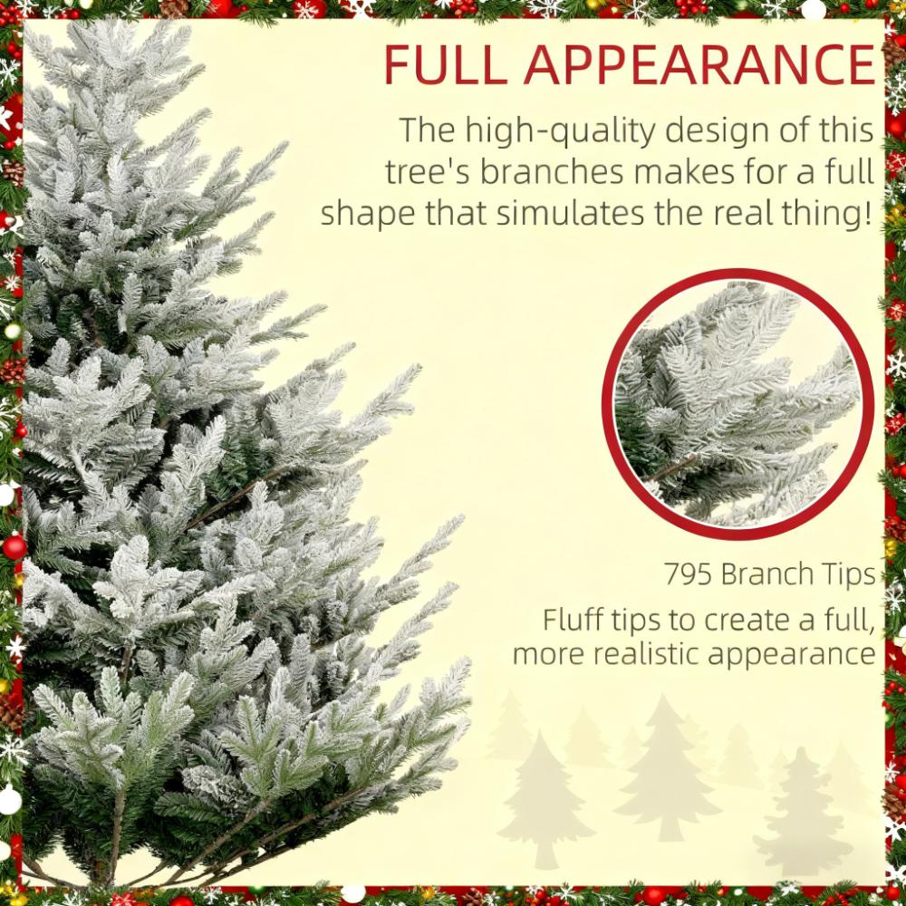 Flocked Hinged Xmas Tree