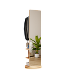 Multifunctional 360° Rotating Full Length Mirror with Coat Rack