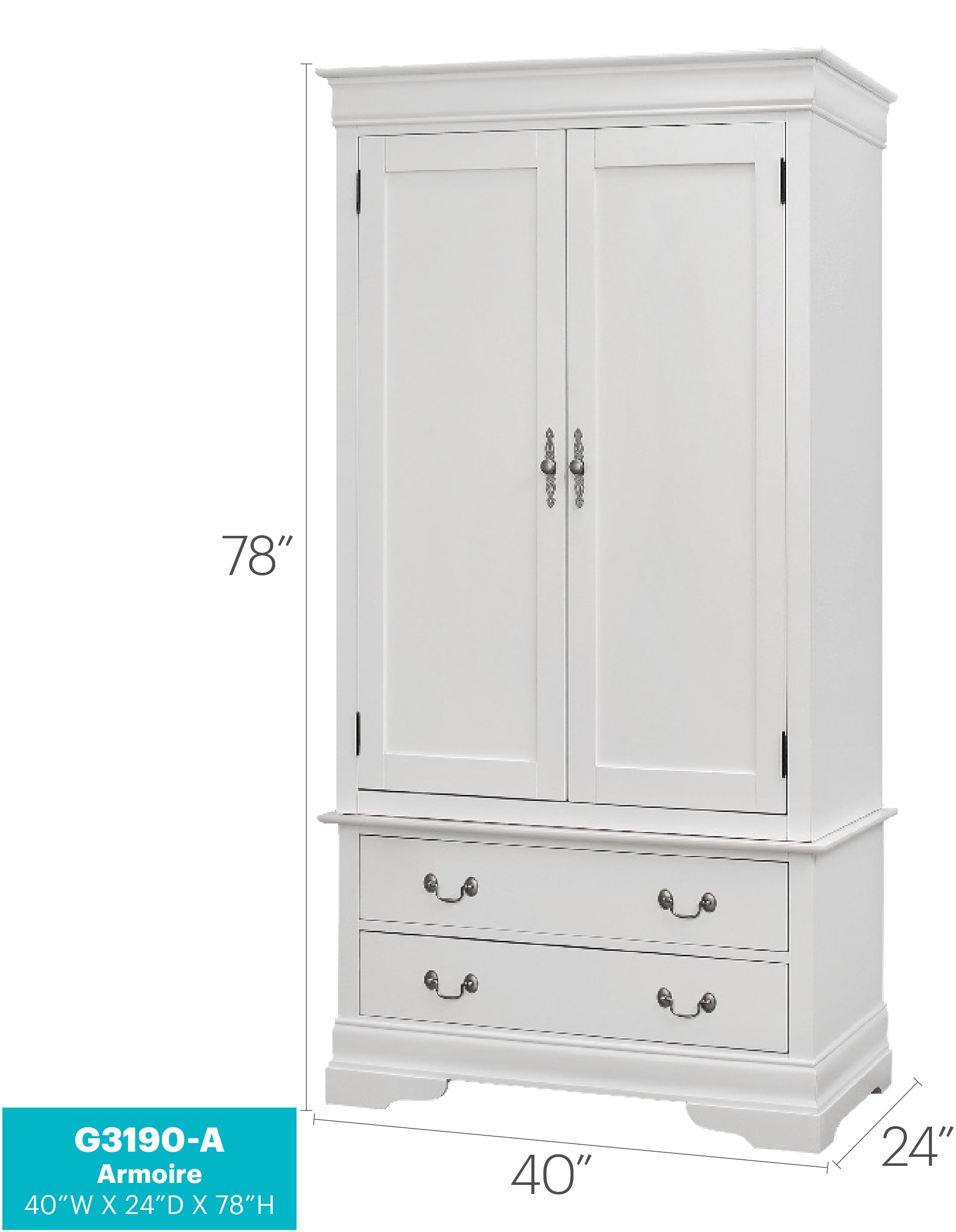 Louis Phillipe G3190-A Armoire