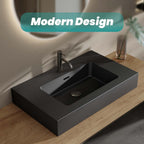 Matte Black Integrated Solid Surface Basin