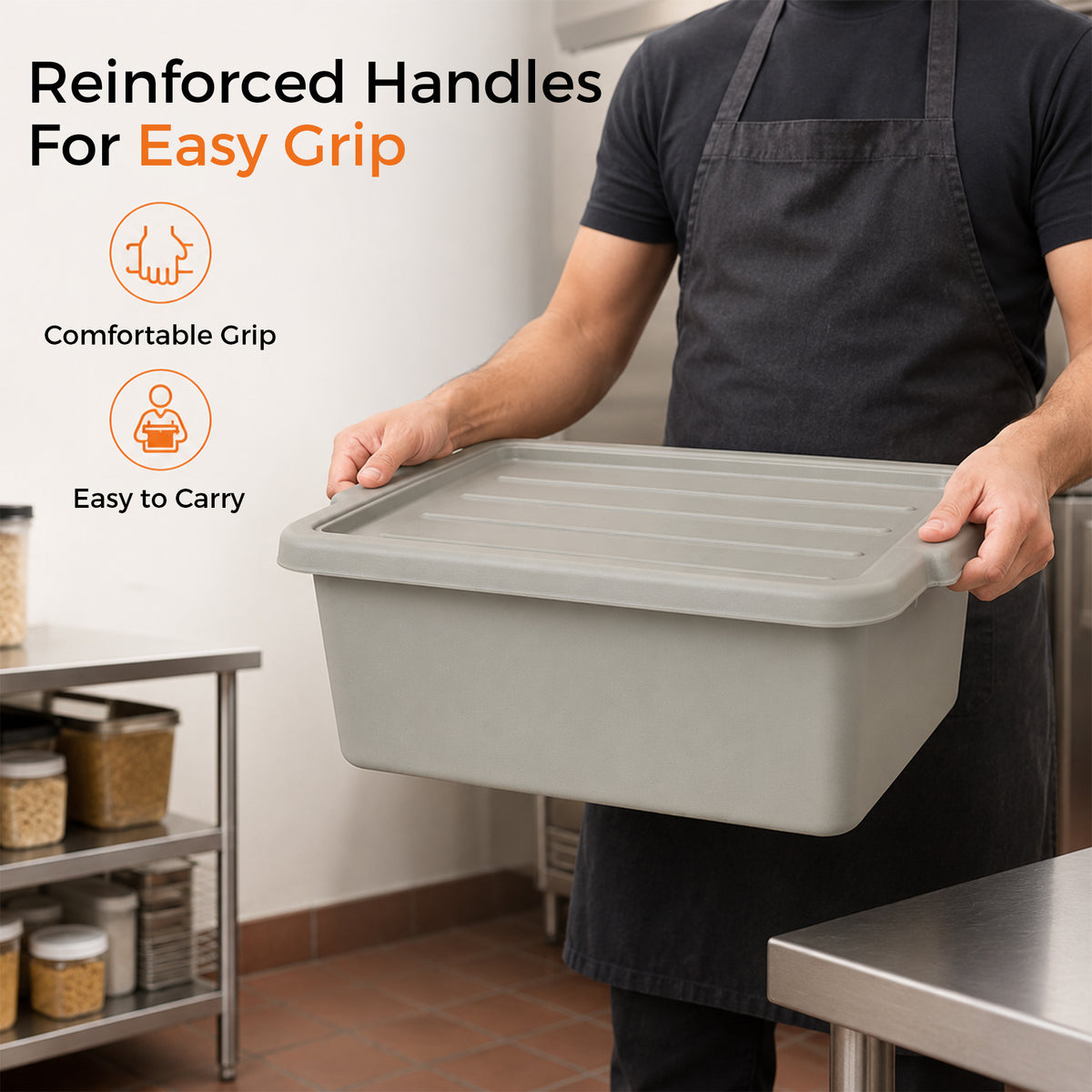 6-Pack 20" x 15" 9 Gallon Meat Tubs with Lids