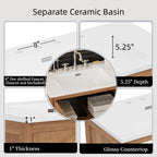 30 Inches Bathroom Vanity with Ceramic Sink