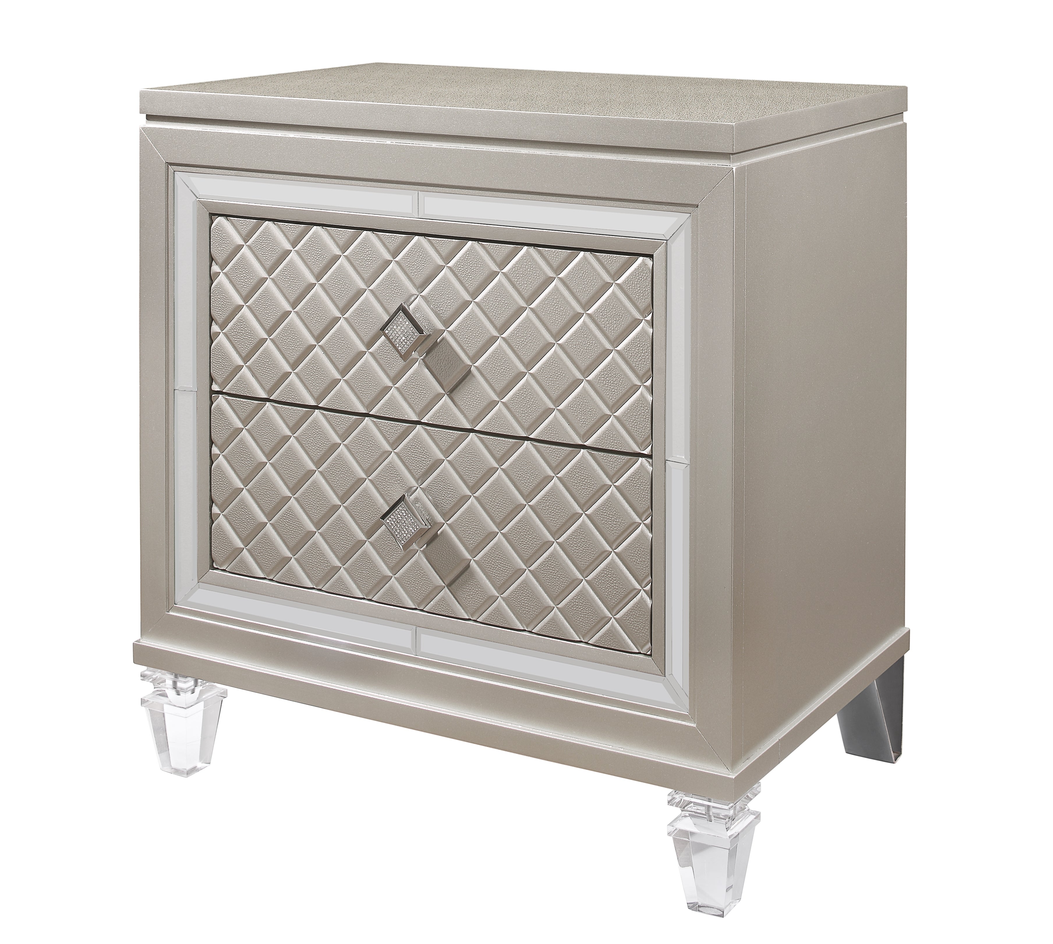 Cross Glam Champagne Nightstand