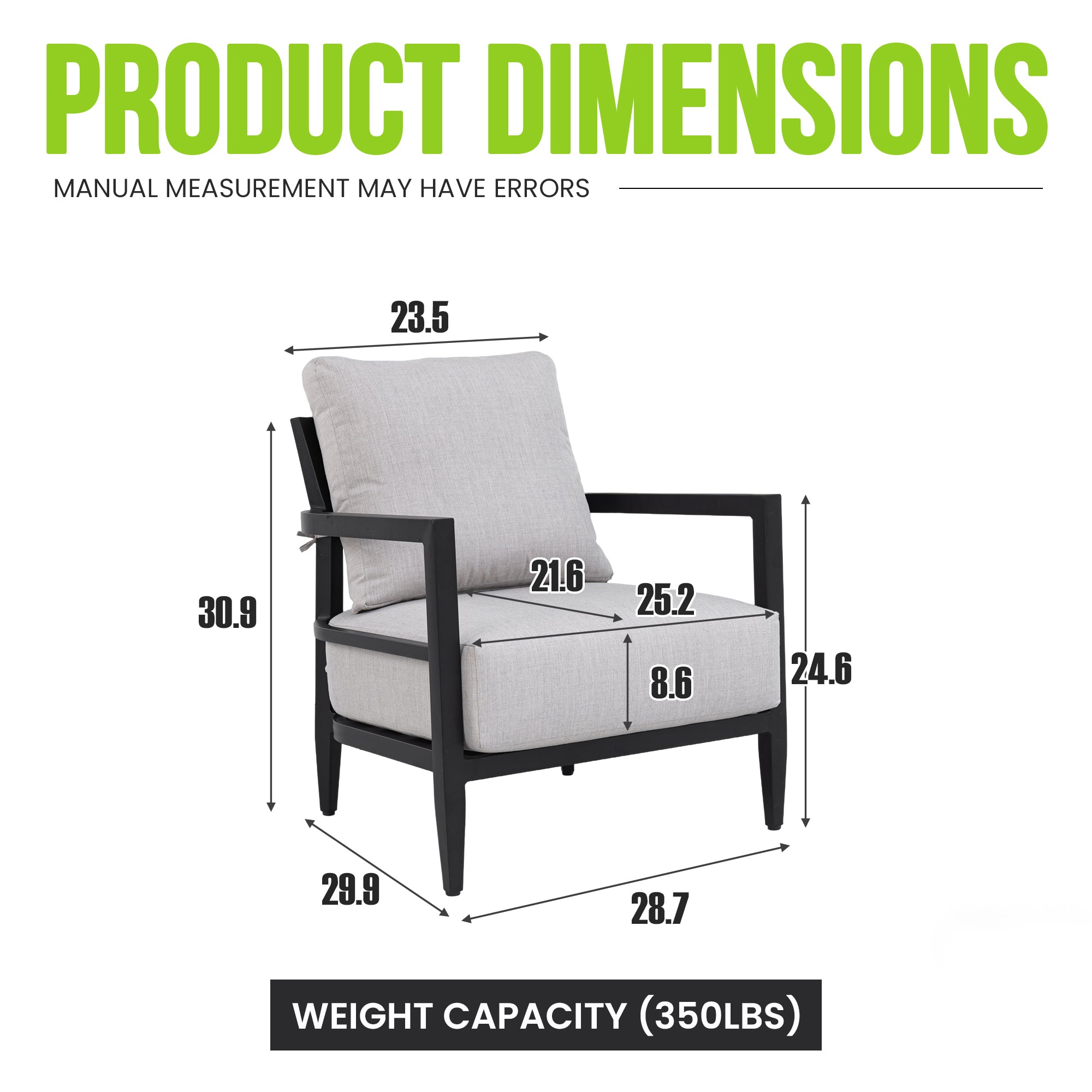 Modern Outdoor Fully Weld Lounge Chair – Premium Aluminum Frame in Ember