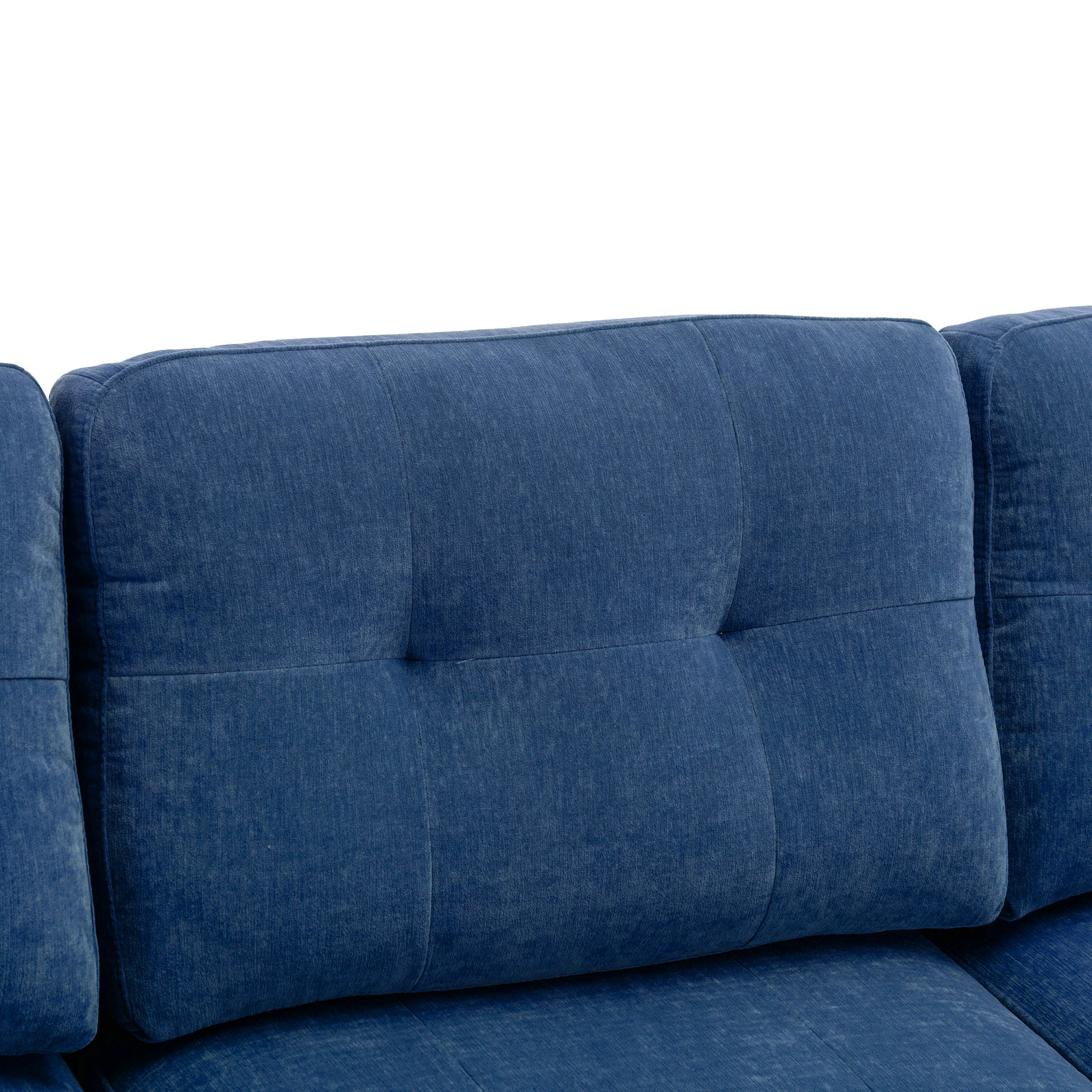 110" L-Shape Convertible Sectional Sofa Couch with Movable Ottoman