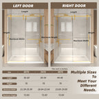 Frameless Sliding Shower Door - 5/16" Tempered Glass, Stainless Steel Frame