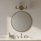 Regal Double Light Vanity With Clear Ribbed Glass - Satin