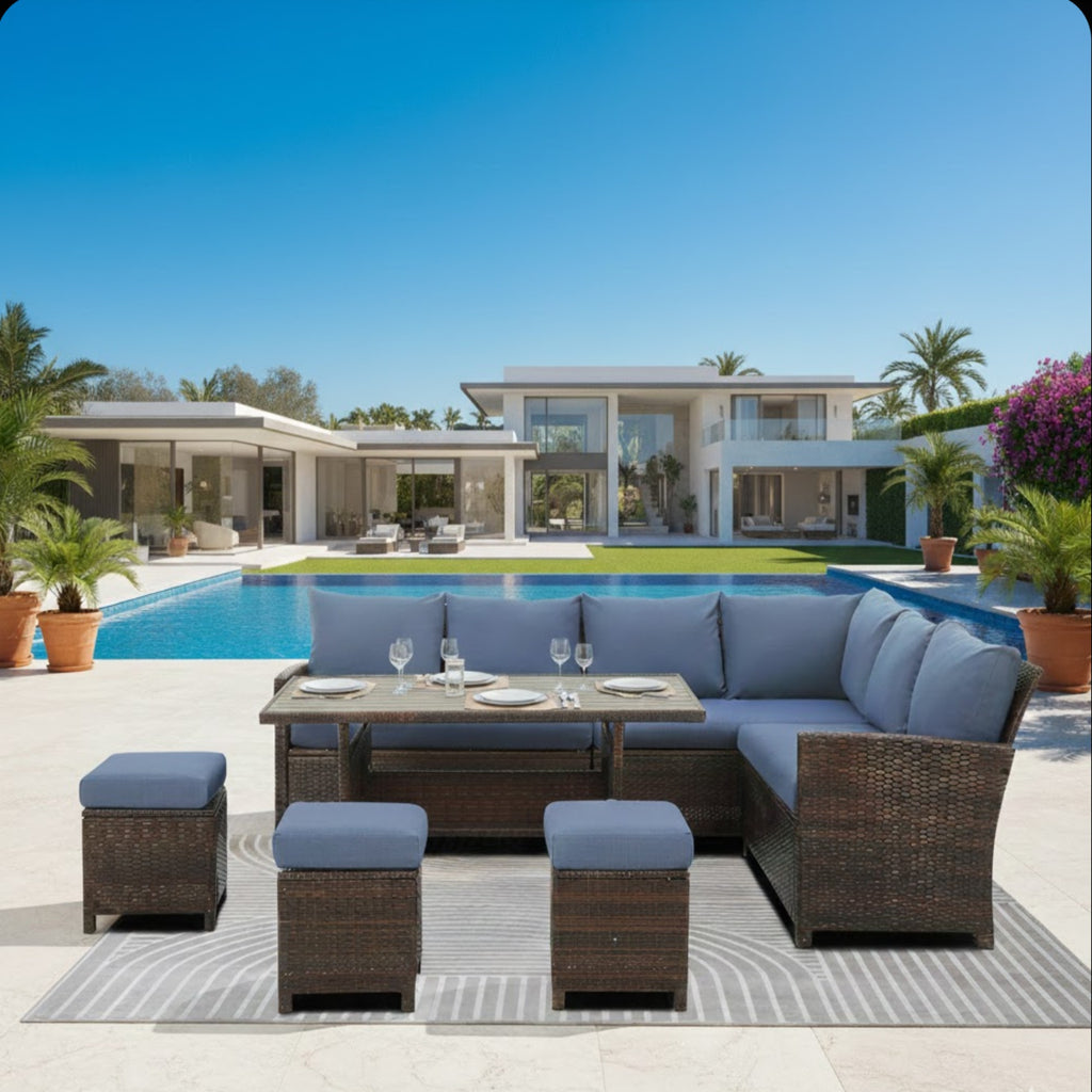 7 Piece Wicker Patio Dining Set