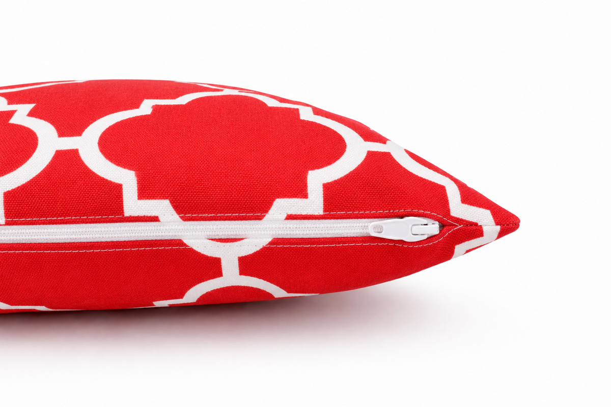 2 Pack Outdoor Pillow Covers - Red Trellis