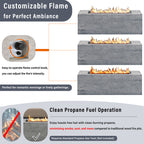 U_STYLE Outdoor Rectangular Propane Fire Pit 40000 BTU