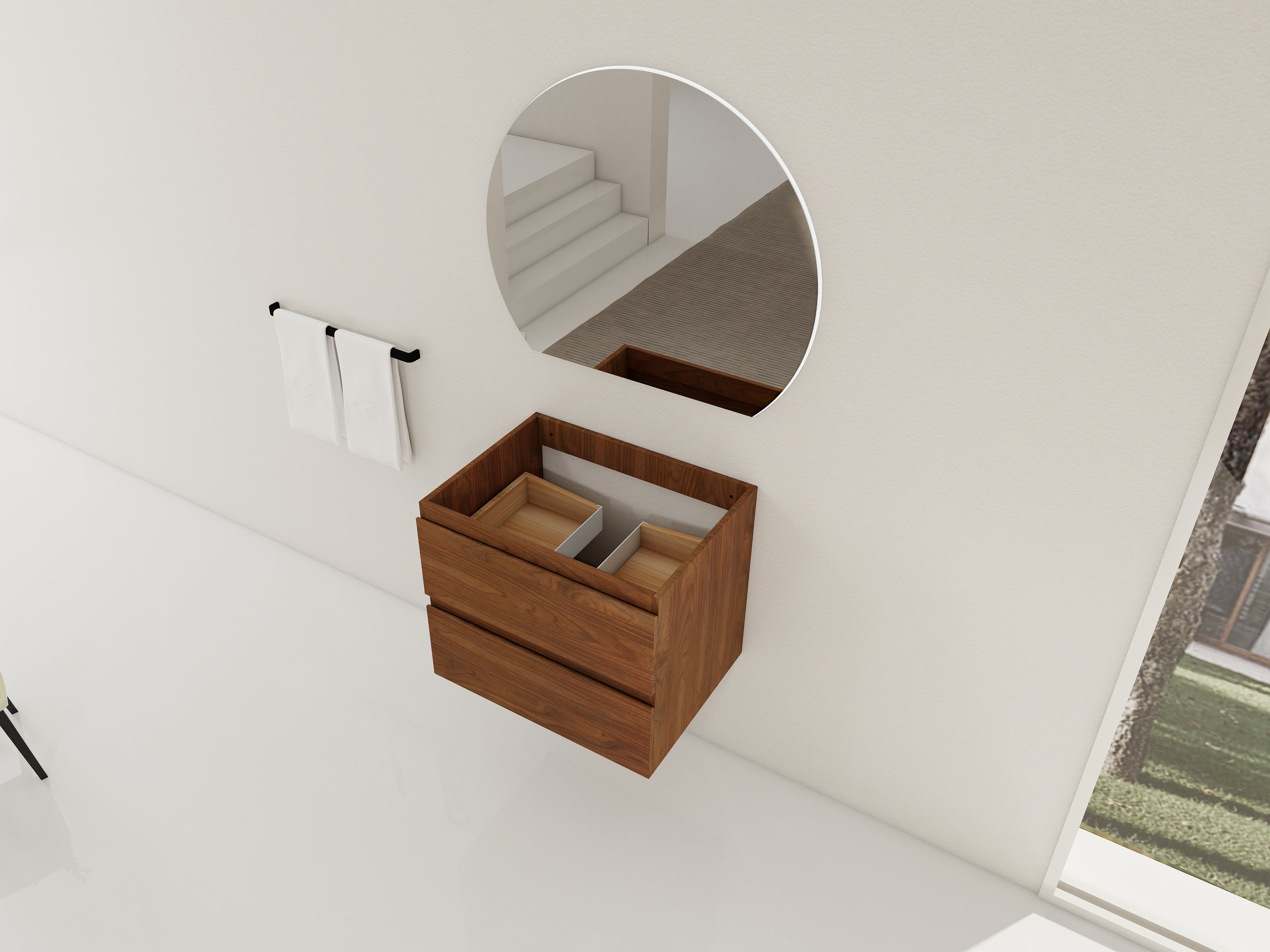 24" Wall-Mounted Bathroom Vanity Cabinet
