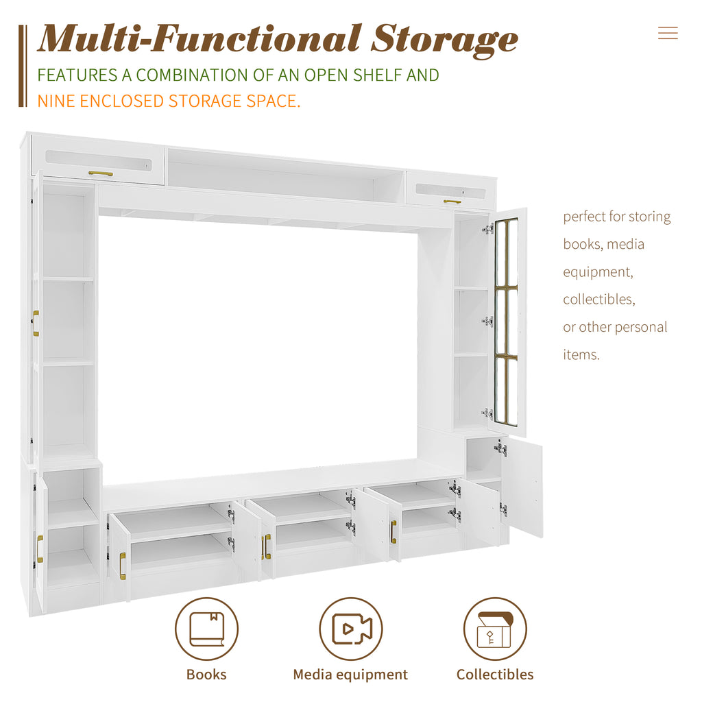 Vibe Haus 98.4" Wall Unit Entertainment Center