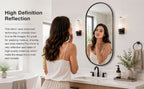 Black PVC Frame Mirror 18x40 Inch