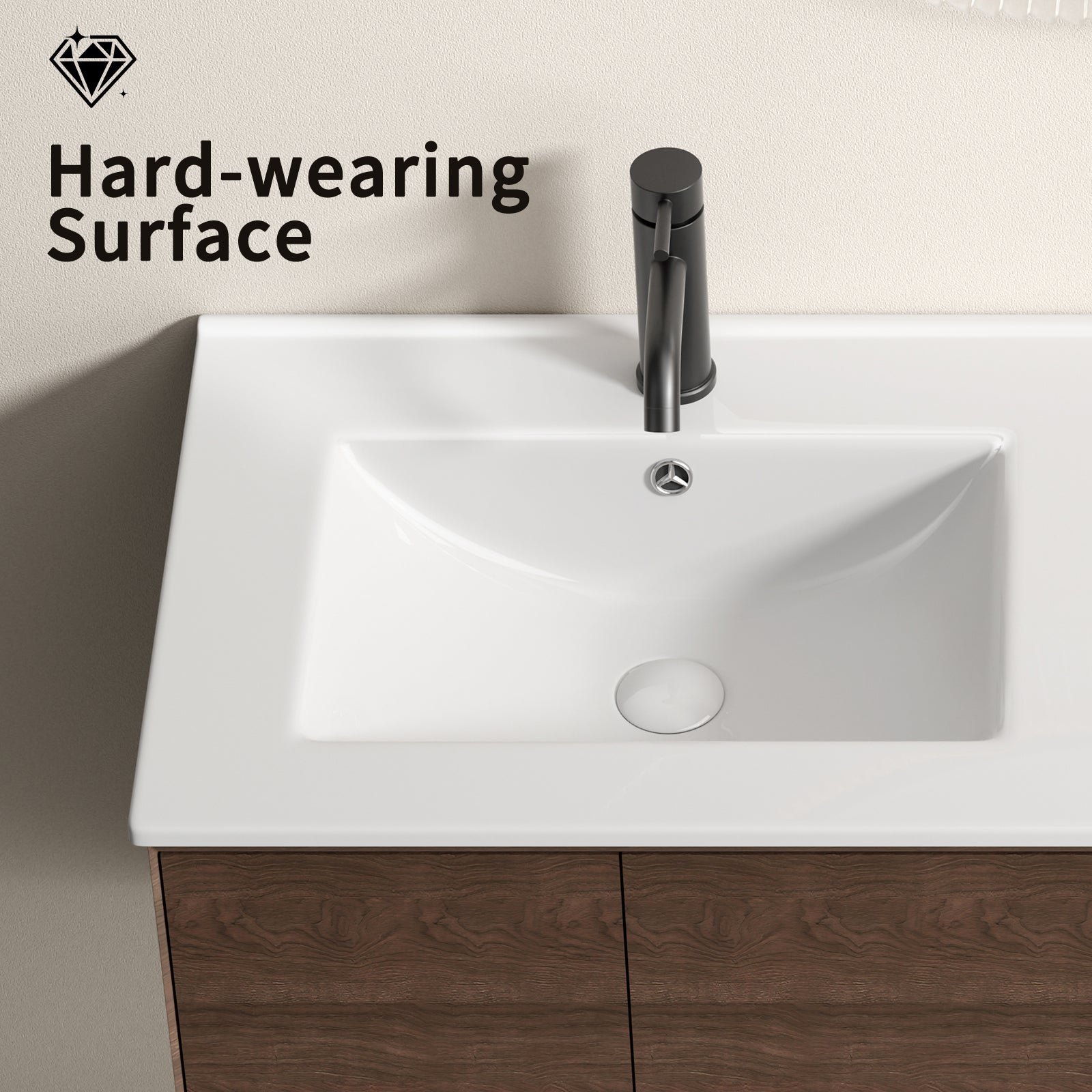 Double Bowl Ceramic Bathroom Sink