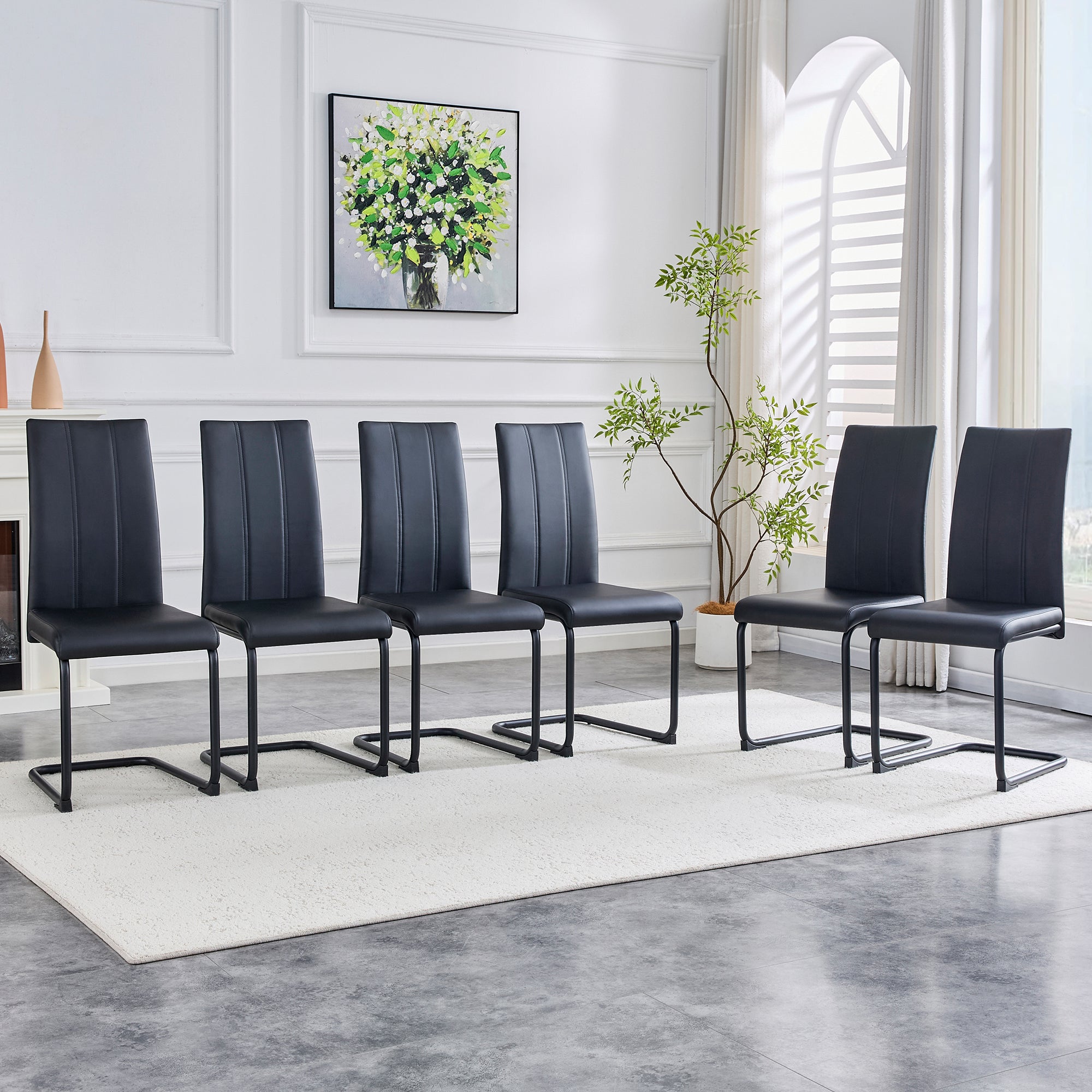 2-Pack PU Upholstered Dining Chairs